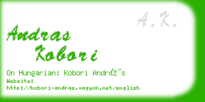 andras kobori business card